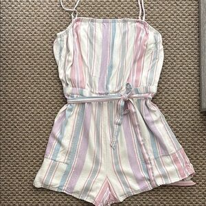 AMERICAN EAGLE Striped Pastel Romper